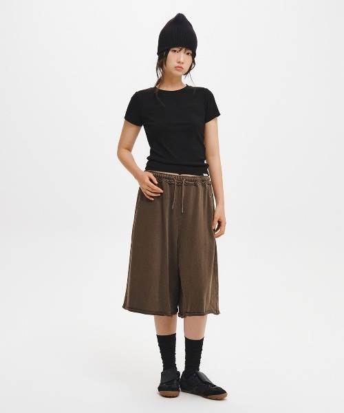 GENERAL IDEA(ジェネラルアイデア)の「【GENERAL IDEA】ヴィンテージピグメントバミューダパンツ / VINTAGE PIGMENT-WASHED BERMUDA SHORTS(スラックス・レディース・チャコール/ブラウン・L/M/S)」の11枚目の写真