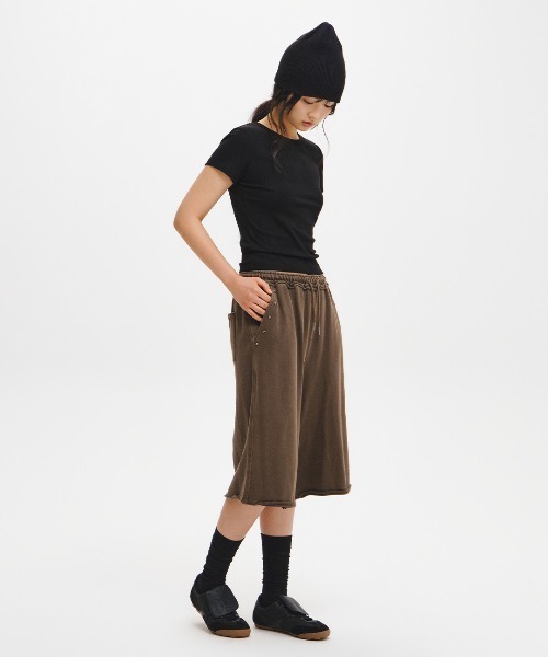 GENERAL IDEA(ジェネラルアイデア)の「【GENERAL IDEA】ヴィンテージピグメントバミューダパンツ / VINTAGE PIGMENT-WASHED BERMUDA SHORTS(スラックス・レディース・チャコール/ブラウン・L/M/S)」の12枚目の写真