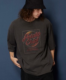 unrelaxing | ヴィンテージライク 古着風 綿100％ピグメント加工TプリントTシャツ(Tシャツ/カットソー)