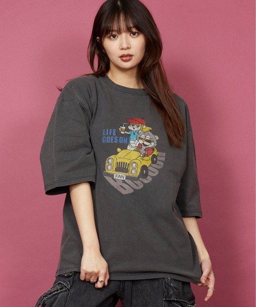 セール】ヴィンテージライク 古着風 綿100％ピグメント加工T