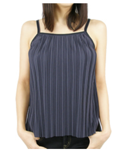 BEAUTY&YOUTH UNITED ARROWS（ビューティーアンドユースユナイテッドアローズ）の「BY PLEAT CAMI（キャミソール・レディース・グレー/ネイビー・FREE）」の2枚目の写真