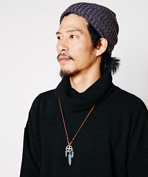 チャイハネ（チャイハネ）の「【チャイハネ】フェザーメタルMEN'Sネックレス（ネックレス・メンズ・ブラック/ターコイズブルー・FREE）」の8枚目の写真