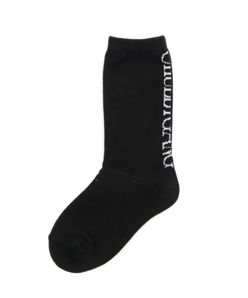 CHUBBYGANG(チャビーギャング)の「縦ロゴデザインクルーソックス(ソックス/靴下・キッズ・ブラック/イエロー/その他1/ホワイト・19/22)」の2枚目の写真