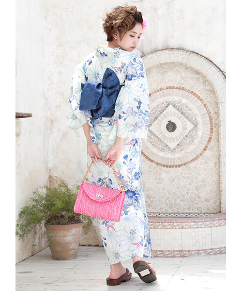bonheur saisons（ボヌールセゾン）の「浴衣3点セット（浴衣＋帯＋下駄）「bonheur saisons/ボヌールセゾン」（浴衣・レディース・ホワイト×ブルー/グレー系その他/ブルー系その他/ピンク系その他/ホワイト系その他2/ホワイト系その他3/ホワイト系その他4/ブルー系その他5/ピンク系その他2・FREE/フリー）」の15枚目の写真