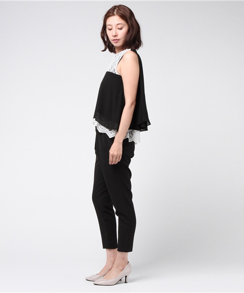 TRUDEA(トルディア)の「2WAYマントトップス タックテーパードパンツ セットアップ(セットアップ・レディース・ブラック/ベージュ/ネイビー/ピンク・MEDIUM/SMALL/LARGE/X-LARGE)」の6枚目の写真