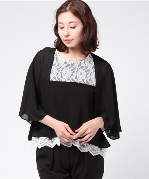 TRUDEA(トルディア)の「2WAYマントトップス タックテーパードパンツ セットアップ(セットアップ・レディース・ブラック/ベージュ/ネイビー/ピンク・MEDIUM/SMALL/LARGE/X-LARGE)」の11枚目の写真
