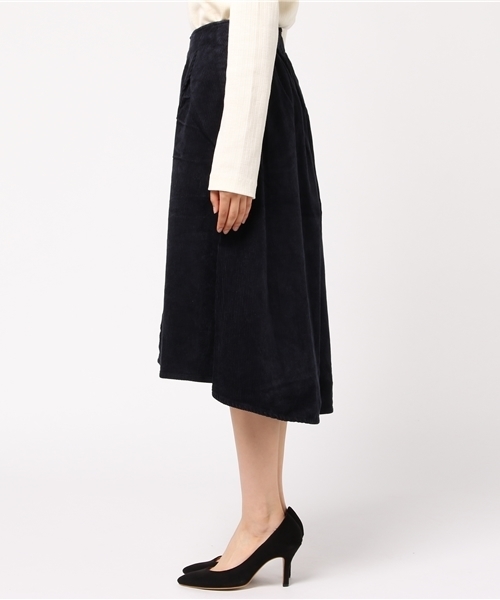 earth music&ecology（アースミュージックアンドエコロジー）の「USA COTTONコーデュロイスカート(フレア)（スカート・レディース・ベージュ/ネイビー/ピンク・FREE）」の8枚目の写真