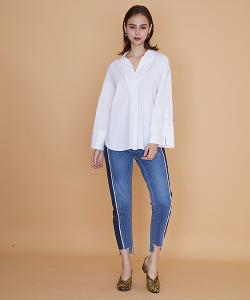 UNITED TOKYO（ユナイテッドトウキョウ）の「ワイドスリーブスキッパーシャツ（シャツ/ブラウス・レディース・ホワイト/サックスブルー/ブラック・1）」の11枚目の写真