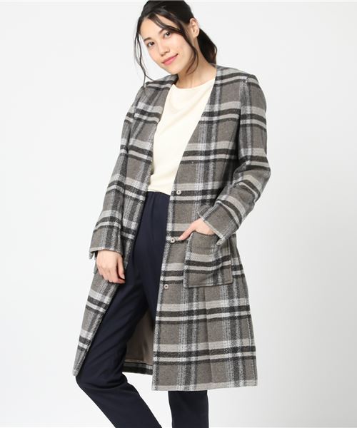 rienda チェック柄ロングコート rienda チェック柄ロングコート
