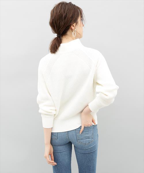 ADAM ET ROPE'（アダムエロペ）の「コットンアクリル畦編プルオーバー（ニット/セーター・レディース・チャコールグレー/オフホワイト/グリーン/マスタード・FREE）」の10枚目の写真