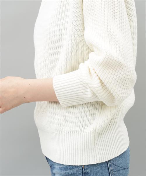 ADAM ET ROPE'（アダムエロペ）の「コットンアクリル畦編プルオーバー（ニット/セーター・レディース・チャコールグレー/オフホワイト/グリーン/マスタード・FREE）」の14枚目の写真