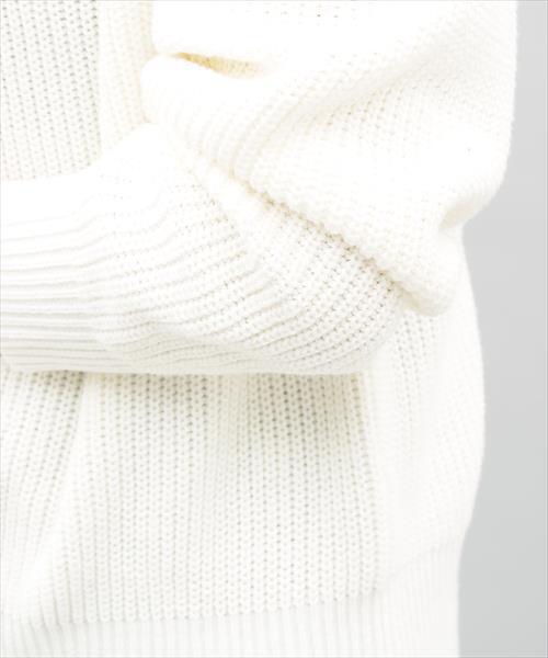 ADAM ET ROPE'（アダムエロペ）の「コットンアクリル畦編プルオーバー（ニット/セーター・レディース・チャコールグレー/オフホワイト/グリーン/マスタード・FREE）」の16枚目の写真