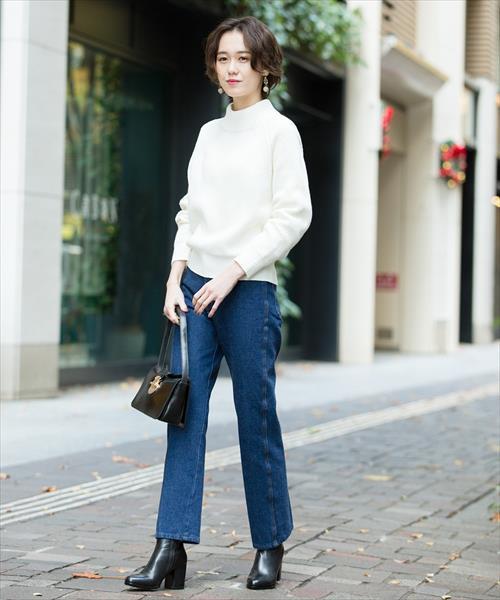 ADAM ET ROPE'（アダムエロペ）の「コットンアクリル畦編プルオーバー（ニット/セーター・レディース・チャコールグレー/オフホワイト/グリーン/マスタード・FREE）」の17枚目の写真