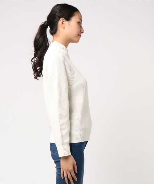 ADAM ET ROPE'（アダムエロペ）の「コットンアクリル畦編プルオーバー（ニット/セーター・レディース・チャコールグレー/オフホワイト/グリーン/マスタード・FREE）」の18枚目の写真