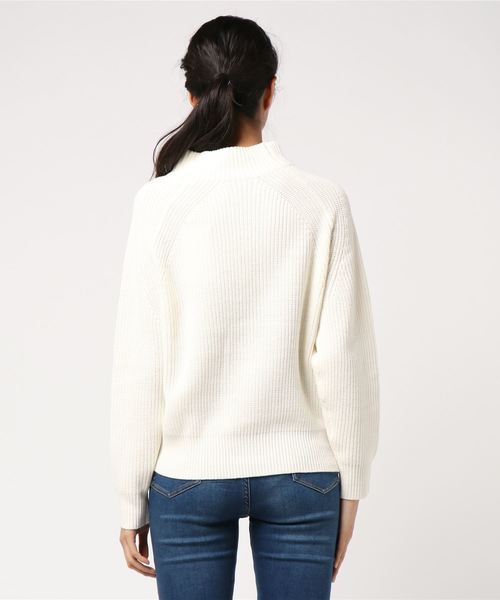 ADAM ET ROPE'（アダムエロペ）の「コットンアクリル畦編プルオーバー（ニット/セーター・レディース・チャコールグレー/オフホワイト/グリーン/マスタード・FREE）」の19枚目の写真