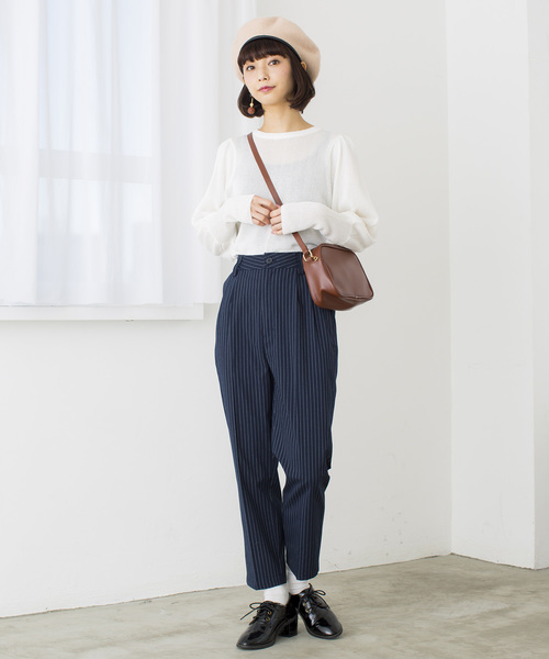 WEGO（ウィゴー）の「WEGO/チェックタックテーパードパンツ（スラックス・レディース・グレー系その他2/ブルー系その他4・MEDIUM/LARGE）」の9枚目の写真