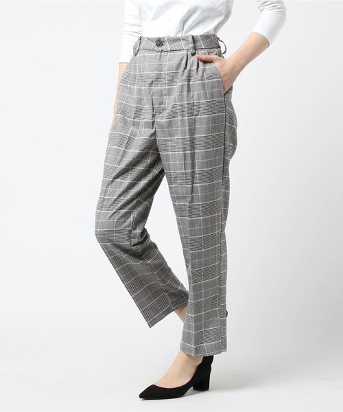WEGO（ウィゴー）の「WEGO/チェックタックテーパードパンツ（スラックス・レディース・グレー系その他2/ブルー系その他4・MEDIUM/LARGE）」の14枚目の写真