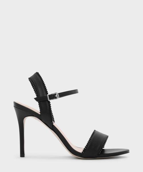 CHARLES & KEITH(チャールズ & キース)の「ビーズトリミングアンクルストラップヒール / BEADS TRIMMING ANKLE STRAP HEELS(パンプス・レディース・ブラック/グリーン/アイボリー・22.5cm/23cm/23.5cm/24.5cm/25cm/25.5cm)」の1枚目の写真