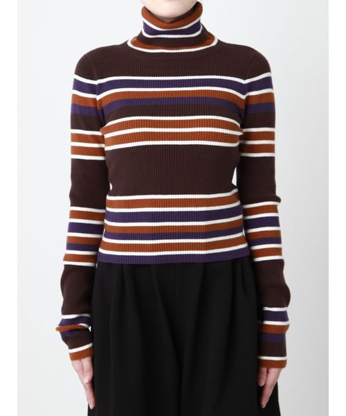 MURUA（ムルーア）の「マルチボーダータートルニット（ニット/セーター・レディース・その他/その他1・FREE）」の5枚目の写真