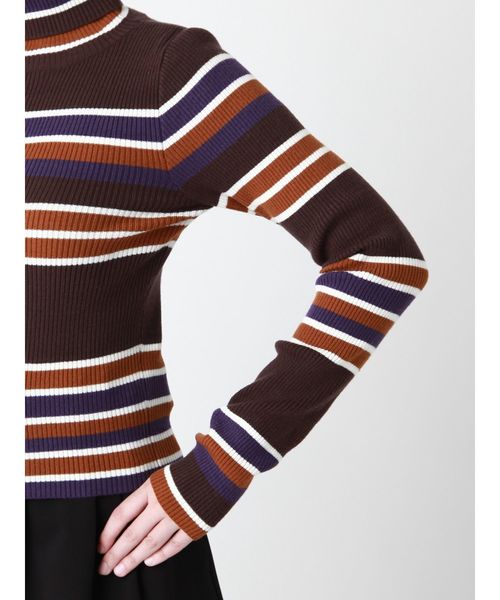 MURUA（ムルーア）の「マルチボーダータートルニット（ニット/セーター・レディース・その他/その他1・FREE）」の3枚目の写真