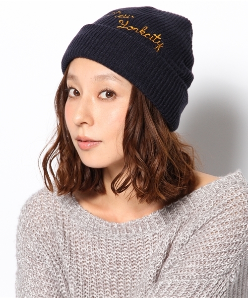Another Edition(アナザーエディション)の「AE NYC EMBR CAP(ニットキャップ/ビーニー・レディース・グレー/ネイビー・フリー)」の8枚目の写真