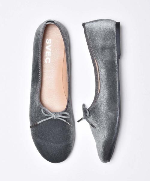 SVEC(シュベック)の「甲深フラットシューズ , 甲深バレエシューズ SVEC / シュベック Ballet Shoes , Flat Pumps(バレエシューズ)」|グレー系その他
