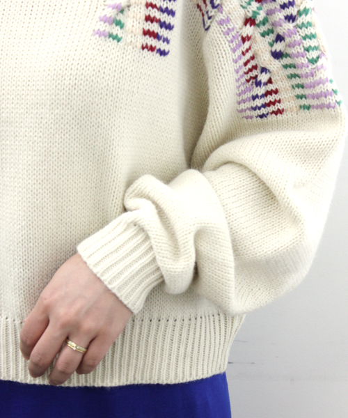Kastane（カスタネ）の「【Kastane】カラフルケーブルPO（ニット/セーター・レディース・ライトベージュ/ネイビー/グリーン・FREE）」の8枚目の写真