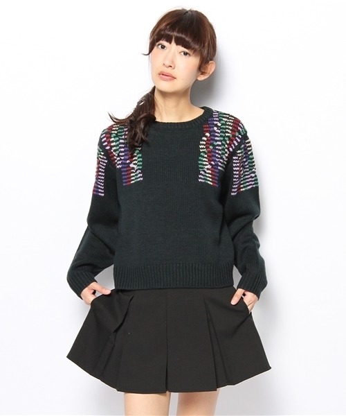 Kastane（カスタネ）の「【Kastane】カラフルケーブルPO（ニット/セーター・レディース・ライトベージュ/ネイビー/グリーン・FREE）」の11枚目の写真