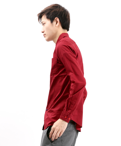 WEGO（ウィゴー）の「WEGO/カラフルボタンシャツ（シャツ/ブラウス・メンズ・ワイン/ホワイト/グリーン/ロイヤルブルー・LARGE/MEDIUM/SMALL）」の8枚目の写真