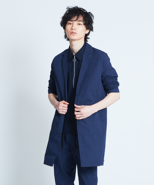 ABAHOUSE GRAY(アバハウスグレイ)の「【展開店舗限定】タイプライターショップコート(ステンカラーコート・メンズ・ブルー/ベージュ系その他/ブルー系その他・46/48/50)」の3枚目の写真