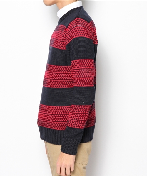 BEAMS（ビームス）の「○WARREN SCOTT / ポップコーン ボーダー クルーニット（ニット/セーター・メンズ・ブルー系その他/ネイビー・SMALL/MEDIUM/LARGE）」の7枚目の写真