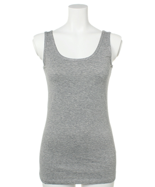 PLST（プラステ）の「クルーネックジャージータンクトップ（タンクトップ・レディース・ホワイト/ブラック/ヘザーグレー/ネイビー・2）」の4枚目の写真