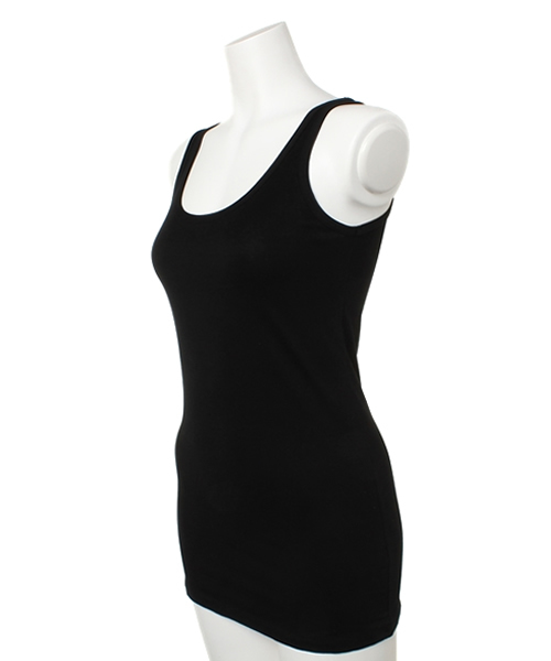 PLST（プラステ）の「クルーネックジャージータンクトップ（タンクトップ・レディース・ホワイト/ブラック/ヘザーグレー/ネイビー・2）」の6枚目の写真