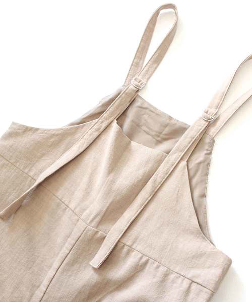 MODE ROBE（モードローブ）の「スラブガーゼサロペット（サロペット/オーバーオール・レディース・ブラック/ブラウン/ベージュ/カーキ・FREE）」の9枚目の写真