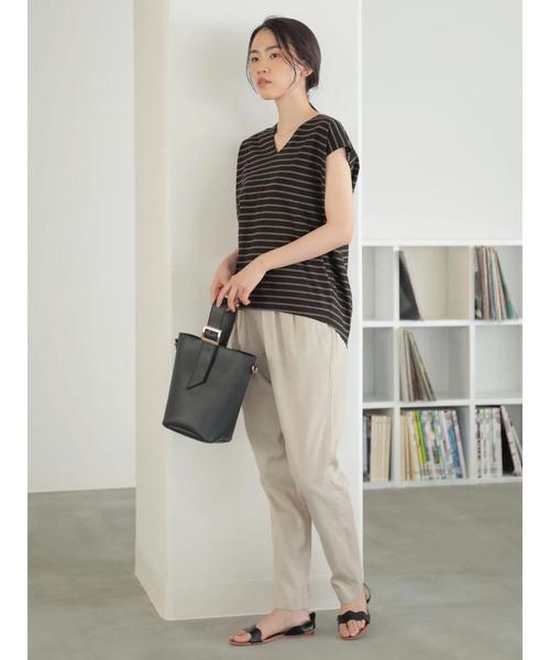 AMERICAN HOLIC（アメリカンホリック）の「タックテーパードパンツ　＊（その他パンツ・レディース・ブラック/ベージュ/ネイビー/カーキ/キャメル・S/M/L）」の8枚目の写真