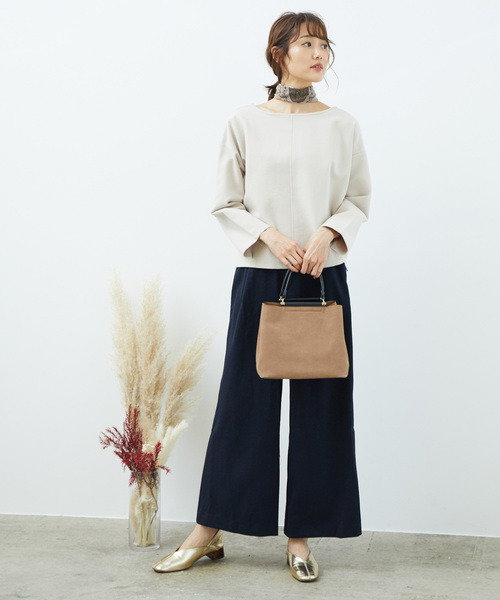 ROPE' PICNIC（ロペピクニック）の「【セットアップ対応】プレミアムフィールワイドパンツ（その他パンツ・レディース・ベージュ系その他/ネイビー/サックスブルー/キャメル/レンガ・36/38/40）」の6枚目の写真