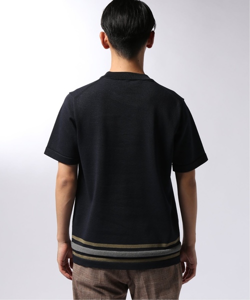 EDIFICE(エディフィス)の「SION UT パネルラインニットカットソー(Tシャツ/カットソー・メンズ・ホワイト/ベージュ/ネイビー・SMALL/MEDIUM/LARGE)」の4枚目の写真
