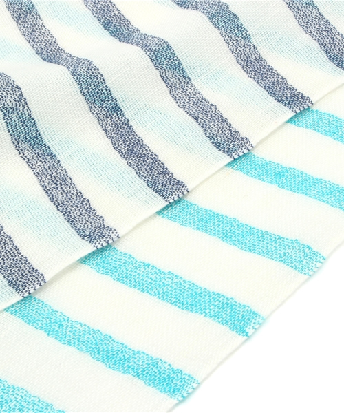 HAMNETT（ハムネット）の「【HAMNETT】 バイカラーボーダーストール / ストール（ストール/ショール・メンズ・ブルー/ブラウン・FREE）」の4枚目の写真