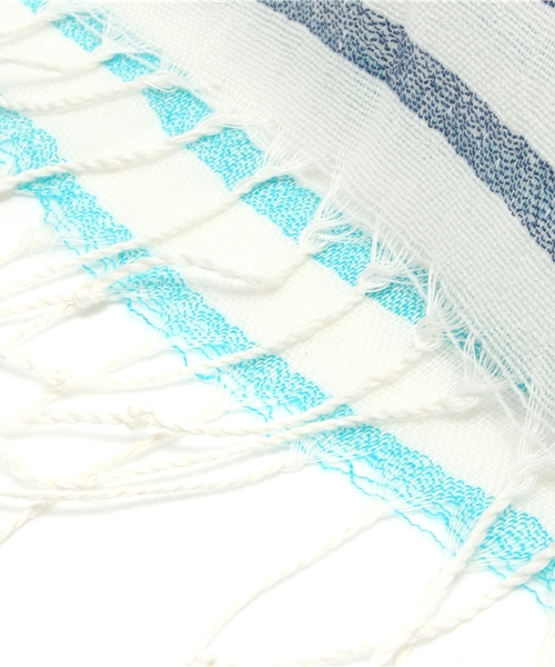 HAMNETT（ハムネット）の「【HAMNETT】 バイカラーボーダーストール / ストール（ストール/ショール・メンズ・ブルー/ブラウン・FREE）」の5枚目の写真