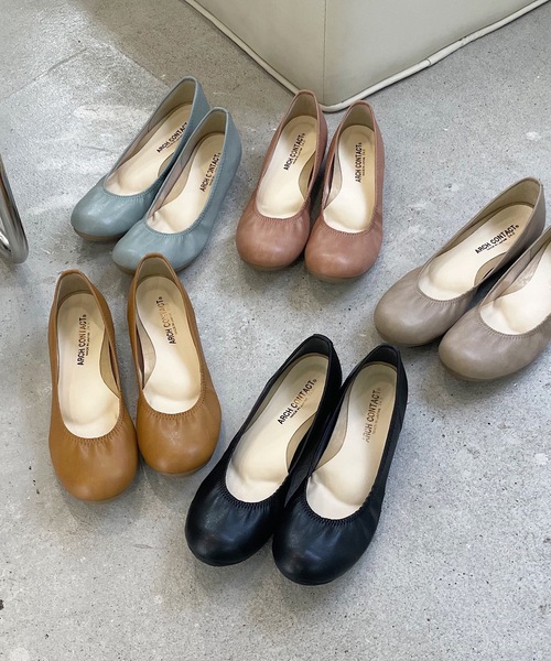 shopnikoniko(ショップニコニコ)の「日本製 バレエシューズ パンプス ラウンドトゥ ぺたんこ(パンプス・レディース・ベージュ/ブラック/ピンク/ブルー/キャメル・23.5/24.5/24/22/22.5/23)」の6枚目の写真