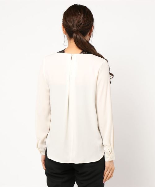 La TOTALITE（ラトータリテ）の「ジョーゼットフロントレースブラウス【手洗い可能】（シャツ/ブラウス・レディース・ホワイト/ブルー系その他・FREE）」の11枚目の写真