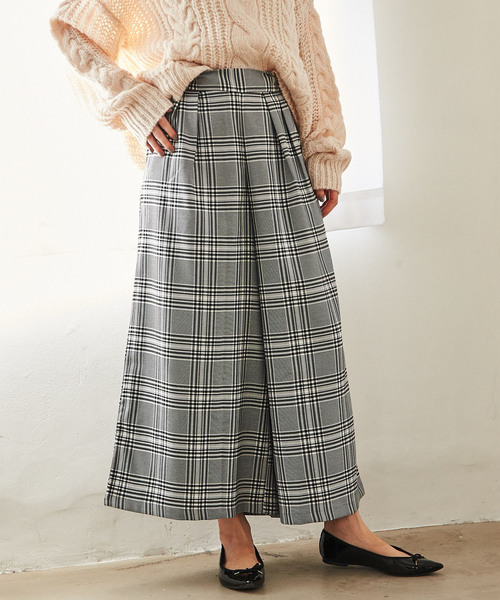 GeeRA（ジーラ）の「チェック柄スカーチョ（その他パンツ・レディース・ブラウン/ブラック系その他・LARGE/X-LARGE/MEDIUM）」の2枚目の写真