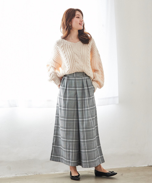 GeeRA（ジーラ）の「チェック柄スカーチョ（その他パンツ・レディース・ブラウン/ブラック系その他・LARGE/X-LARGE/MEDIUM）」の4枚目の写真