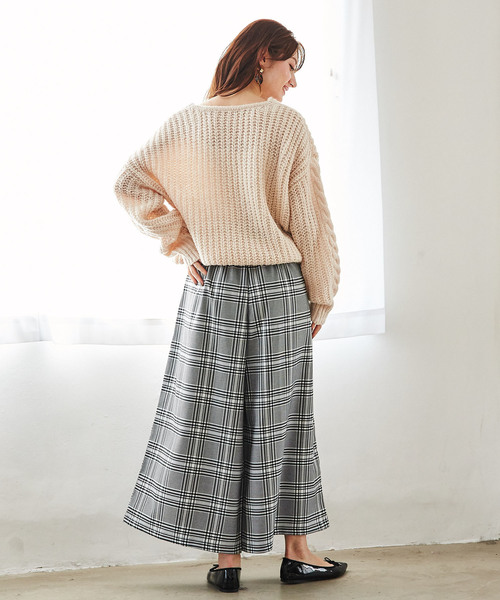 GeeRA（ジーラ）の「チェック柄スカーチョ（その他パンツ・レディース・ブラウン/ブラック系その他・LARGE/X-LARGE/MEDIUM）」の6枚目の写真