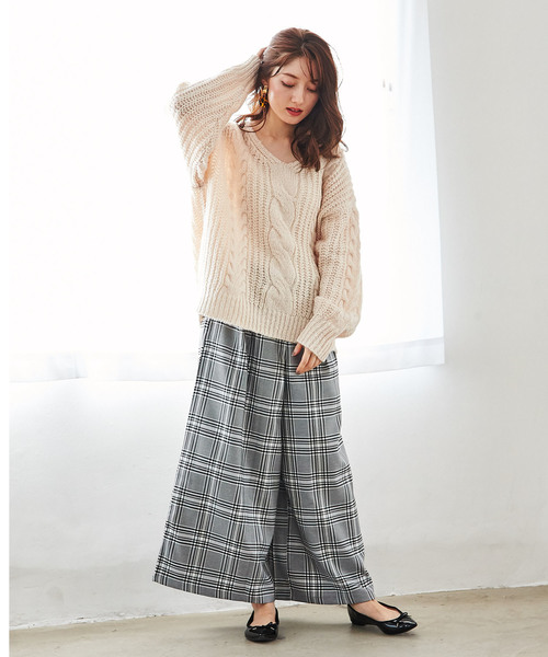 GeeRA（ジーラ）の「チェック柄スカーチョ（その他パンツ・レディース・ブラウン/ブラック系その他・LARGE/X-LARGE/MEDIUM）」の7枚目の写真