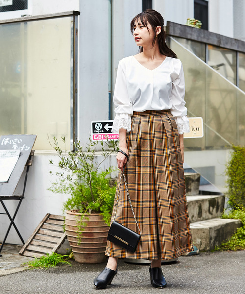 GeeRA（ジーラ）の「チェック柄スカーチョ（その他パンツ・レディース・ブラウン/ブラック系その他・LARGE/X-LARGE/MEDIUM）」の8枚目の写真