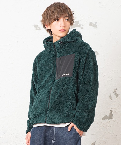 MinoriTY（マイノリティ）の「別注【KANGOL】ボアジャケット/カンゴール（その他アウター・メンズ・ブラック/レッド/オフホワイト/グリーン/モカ・M/L）」の4枚目の写真