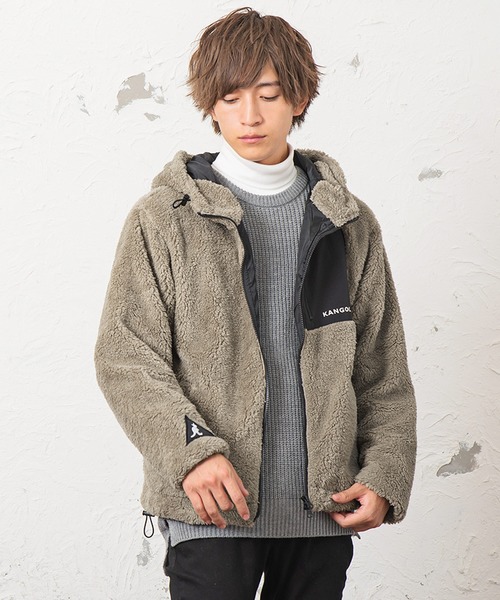 MinoriTY（マイノリティ）の「別注【KANGOL】ボアジャケット/カンゴール（その他アウター・メンズ・ブラック/レッド/オフホワイト/グリーン/モカ・M/L）」の3枚目の写真