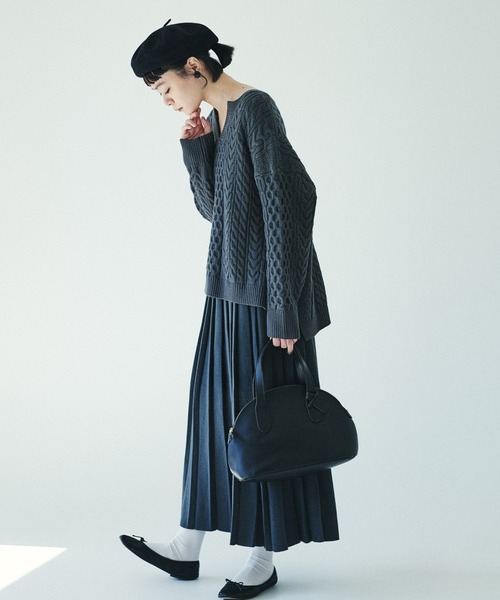 PUAL CE CIN（ピュアルセシン）の「【kanocoさん着用】ニットプリーツスカート（スカート・レディース・ブラック/ベージュ/グレー・FREE）」の22枚目の写真