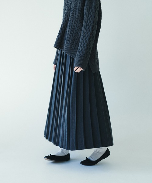 PUAL CE CIN（ピュアルセシン）の「【kanocoさん着用】ニットプリーツスカート（スカート・レディース・ブラック/ベージュ/グレー・FREE）」の4枚目の写真